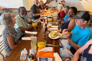 Participants on my August tour having lunch at the Princesa Marina