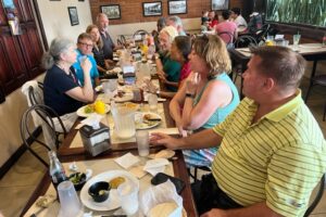 Tour participants at lunch